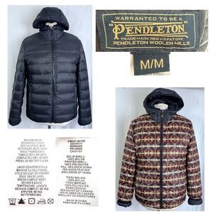 Pendleton Black Puff Jacket with Patterned Interior